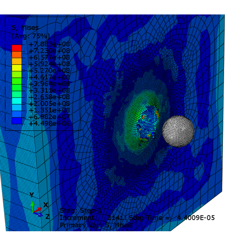 Ballistic impact of a spherical projectile to aluminum plate Abaqus