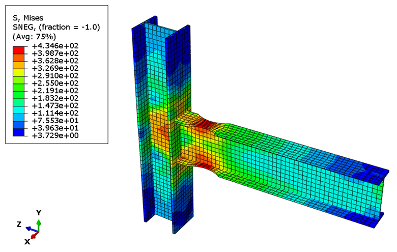 Moment connection models with and without RBS in Abaqus